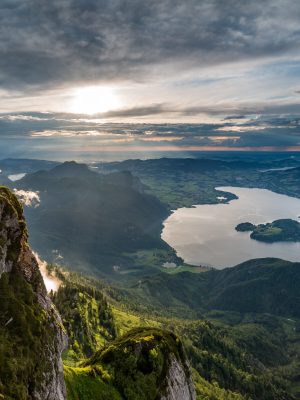 Foto Wolfgangsee Tourismus GmbH: Schafberg Himmelspforte s výhledem na jezero Mondsee